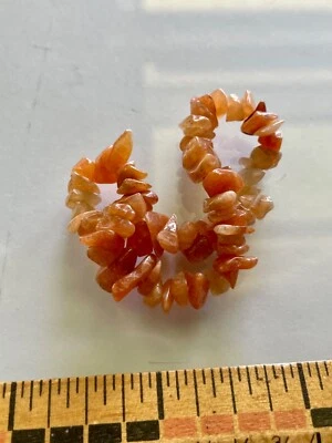 Rustic Carnelian Chips, 5mm Average, 6" on Elastic - Image 1 of 2