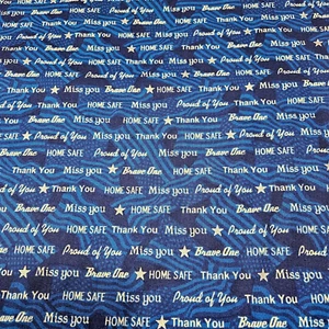 Let Freedom Ring BTY American Quilts Valor Quilting Treasures White Word Blue - Picture 1 of 3