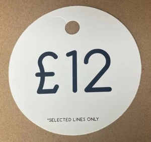 £12 Selected lines only Price Tag / Sale Shop Tags / Price Ticket - Picture 1 of 4