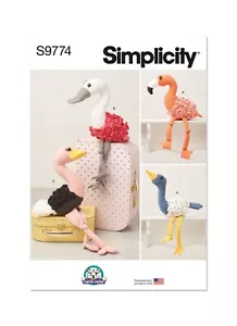 Simplicity 9774 Plüsch Dekorativ Vögel Spielzeug Nähmuster Fähigkeit Average - Bild 1 von 5
