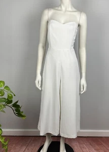 Mono French Connection Talla 10 Pierna Ancha Corto Blanco Bolsillos Forrado Deshuesado - Imagen 1 de 13