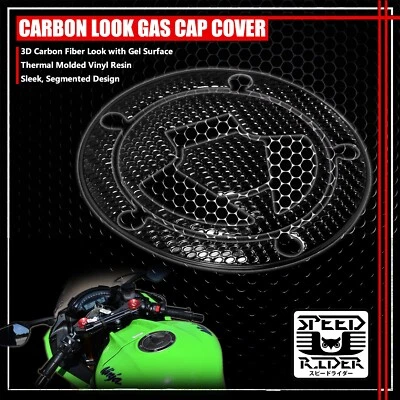 07+NINJA ZX-6R/10R/14R/650 GAS TANK FUEL CAP COVER PROTECTOR  PERFORATED BLACK - Imagem 1 de 4