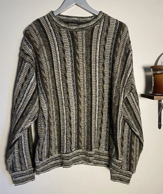 Suéter Bachrach Vintage Mezcla de Lana 3D Texturizado Años 90 Estilo Coogi Hecho en Italia Foto 1 de 4