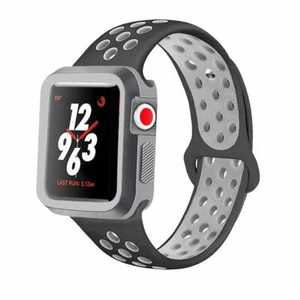 Zweifarbiges Tonband & robuste Sporthülle für Apple Watch 9 8 7 6 SE 5 4 3 2 1 - Bild 1 von 9