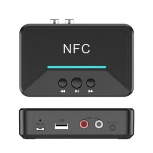 Receptor inalámbrico Bluetooth 5.0 Jack de 3,5 mm AUX NFC a 2 RCA Adaptador estéreo de audio - Imagen 1 de 6