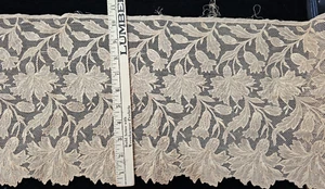 Vintage/antiguo, marrón, encaje de algodón, 2 yardas y 28" - Imagen 1 de 2