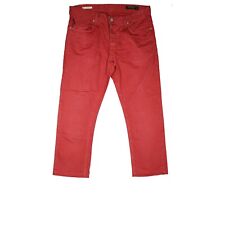 JACK & JONES Tim Homme Pantalon Jeans Stretch Slim Fit 48 Court W32 L28 Rot Usée
