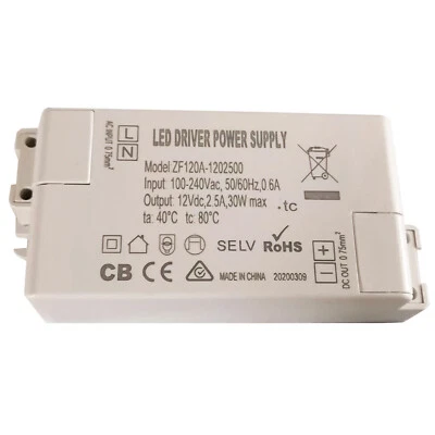 TONGLIDA ZF120A-1202500 100/240VAC 12VDC 30W Lighting AC/DC Adapter LED Driver   - Image 1 of 4