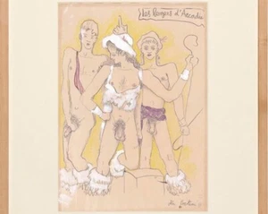 Jean Cocteau Drawing Male French Sketch Shepherd Bergers Arcadian - Picture 1 of 3