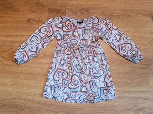 Heart Pattern Long Sleeve Dress Girls Size 4T - Picture 1 of 3