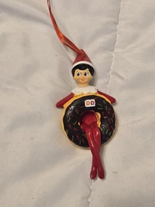 Dunkin The Elf Ornament Chocolate Donut NO BOX Cute Decor Discontinued - Picture 1 of 5