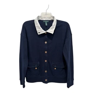 Giacca Lauren Ralph Lauren XL blu bianco tono oro bottoni tasche nautica - Foto 1 di 14