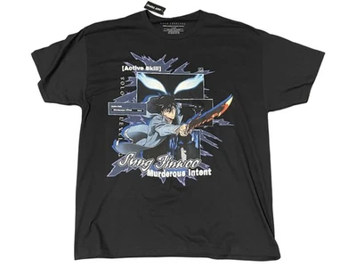 Camisa Niveladora Solo Para Hombres XL Negra Cantada Jinwoo Intención Asesina Gráfico Anime Foto 1 de 4