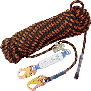 Arnés de cuerda cordón de seguridad 50 pies techo vertical con broche de presión - Imagen 1 de 7