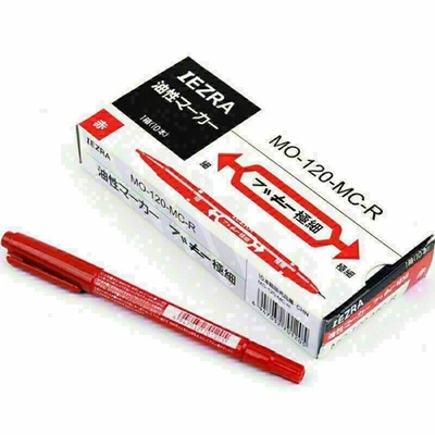 10 un. Pluma para marcar tatuajes/perforación de piel marcador de doble extremo punta fina gruesa Foto 1 de 4