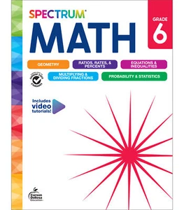Spectrum Math Workbook Grade 6 (192 pages) - Picture 1 of 4