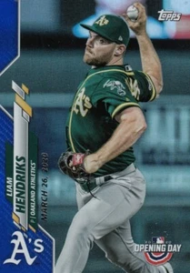 2020 Topps Opening Day LIAM HENDRIKS Blue Foil #94 Athletics QTY Avail - Picture 1 of 1