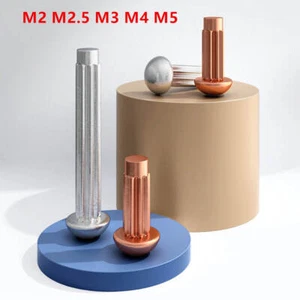 A2 Copper Aluminum Button Round Head Knurled Shank Solid Rivet M2 M2.5 M3 M4 M5 - Picture 1 of 10