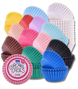 PME Baking Cupcake Cake Cases - Colours 60 per Pack- White Bulk 300 Cases - Picture 1 of 27