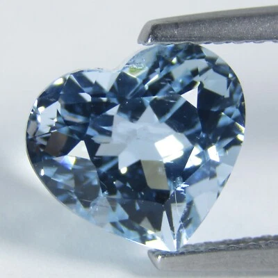 2.90 克拉正品无加热地球矿海蓝宝石可爱心形巴西宝石 — 第 1/3 张图片