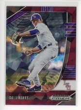 2020 Panini Prizm Draft Picks Prizms Burgundy Cracked Ice #55 Cole Henry LSU /23