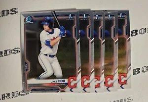Jake Fox 🔥 5 Card Lot 🔥 Chrome 1st Bowman Prospect Cleveland Guardians - Picture 1 of 1