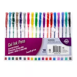 18 pack Metallic Gel Pen Glitter Markers Marker Pen Style Thin Based Craft New - Picture 1 of 2