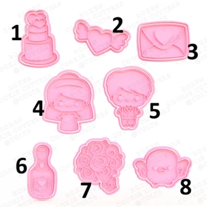 Wedding Marriage Cookie Cutter and Embosser Stamp Fondant Set High Quality - Picture 1 of 1