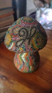Beaded 4" Ceramic OAK Mushroom - Picture 1 of 3