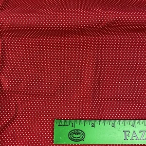 Red with Tiny White Polka Dots Cotton Quilt Fabric 23" x 44" Vintage - Picture 1 of 8