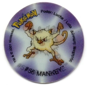 #56 MANKEY #57 PRIMEAPE TAZO HOLO 2 POKEMON TAZOS 2001 MATUTANO - Imagen 1 de 2