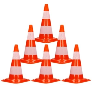 Paquete de 6 conos de advertencia cono de guía de tráfico pilón seguridad 50 cm cono - Imagen 1 de 6