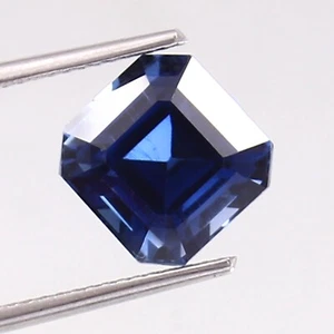 6,00 Ct Naturale Perfetto Ceylon Blu Reale Zaffiro Sciolto Taglio Asscher Gemma - Foto 1 di 6