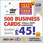 500 QUALITY PRINTED 450gsm MATT LAMINATED BUSINESS CARDS - Guaranteed Quality