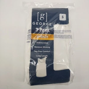 George Tank Shirt Mens Small White 3 Pack A-shirt Tagless - Picture 1 of 6