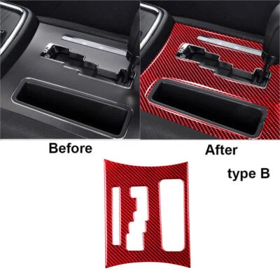 For Dodge Charger Type B 2011-2014 Red Carbon Fiber Gear Shift Panel Cover Trim - Imagem 1 de 4