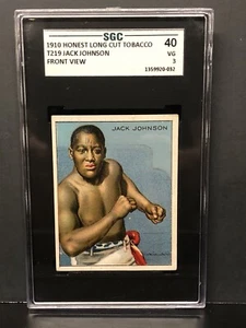 1910 T219 Honest Long Cut Front Facing Blue Jack Johnson SGC 3 VG Only 3 Higher - Picture 1 of 4