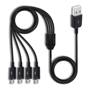 Micro Usb Splitter Cable 4in1 Multi Micro Usb Cable Charging Cord Usb To Micro U - Picture 1 of 9