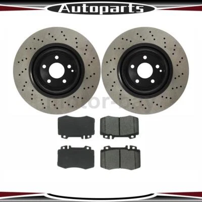 Rotores y pastillas de freno de disco delanteros para Mercedes-Benz CL500 2000 2001 2002 2003 Foto 1 de 4