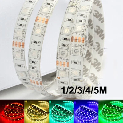 RGB LED Strip DC12V SMD 5050 60LED/M Light 1/2/3/4/5M Bar Light Led Stripe Tape - Image 1 of 4
