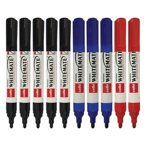 BIC CELLO Whiteboard BLACK Bullet Tip Marker Pen Smooth Refillable Dry Easy Wipe - Picture 1 of 194