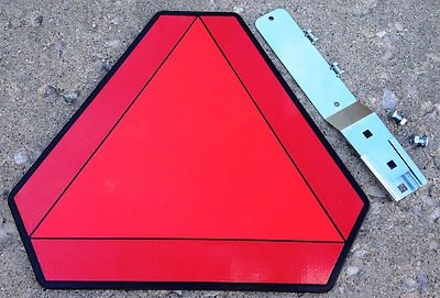 Slow Moving Vehicle Plastic Sign w/BRACKET KIT - Golf Carts,UTV,ATV,Tractors - Image 1 of 4