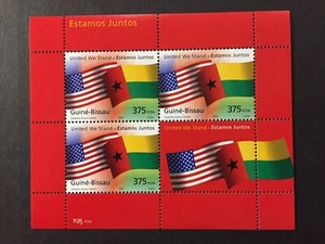 Guinea Bissau 2002 - Guiné Bissau and USA Flags S/S MNH - Imagen 1 de 1