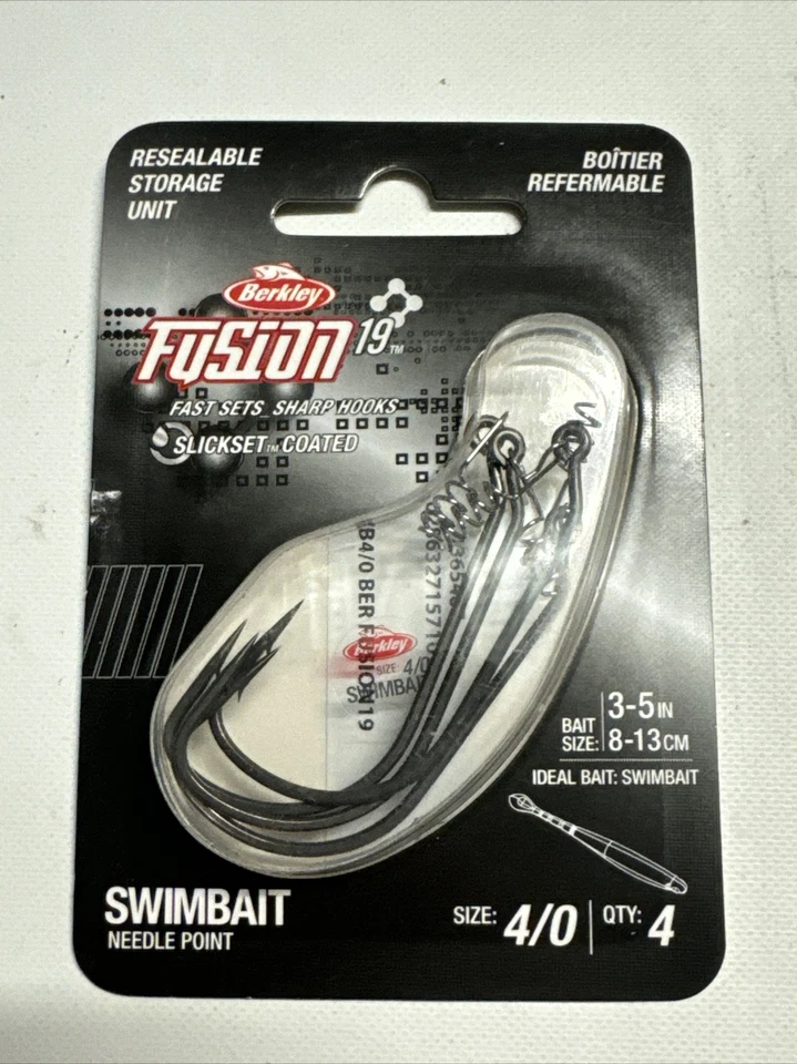 Berkley 1365485 Fusion19 Hooks Swimbait Size 4/0 Smoke Satin per 4
