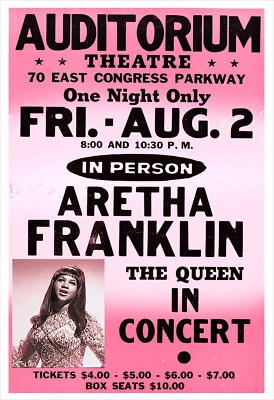 Aretha Franklin 1974 concert poster print - Image 1 of 2