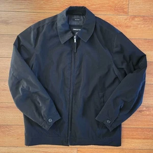 Men's Claiborne Poly Tech Black Zippered Jacket Size Medium - Picture 1 of 9