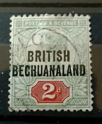 Bechuanaland  1891 British Colony QV 2p SG #34 light cancellation hinged - Image 1 of 2