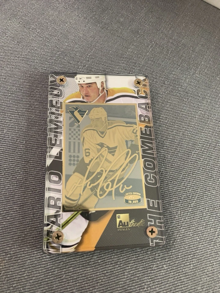 Mario Lemieux 24k Gold Etched Commemorative Card danbury mint 2001 - Image 1 of 4