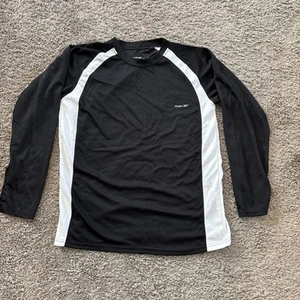Reebok Shirt Mens L Large Black White Long Sleeve Moisture Management Athletic - Picture 1 of 3