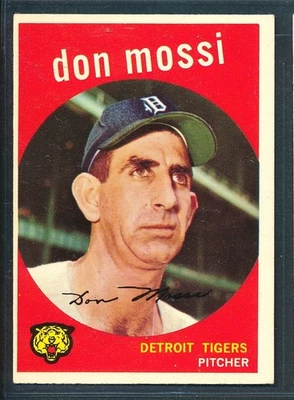 1959 Topps #302 Don Mossi Detroit Tigers ~ Excelente-Como nuevo Foto 1 de 2